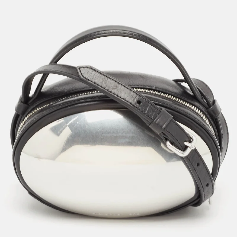 Women's crossbody bag quick-carry ensemble -Alexander Wang Black Leather Small Dome Crossbody Bag