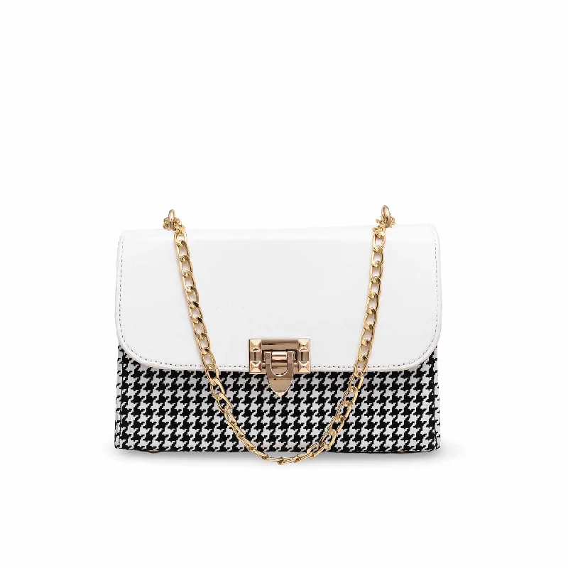 Women's shoulder bags recycled -White Formal Shoulder Bag P55656