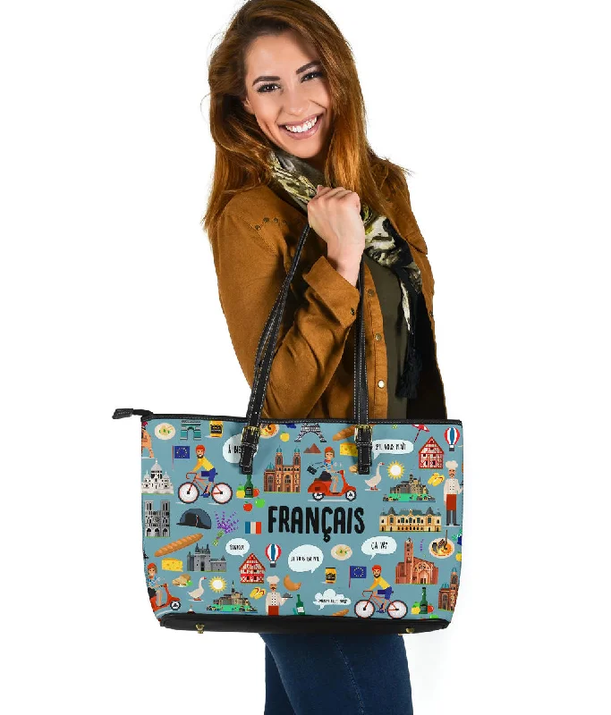 Women's tote bags spacious -French Teacher Large Tote Bag