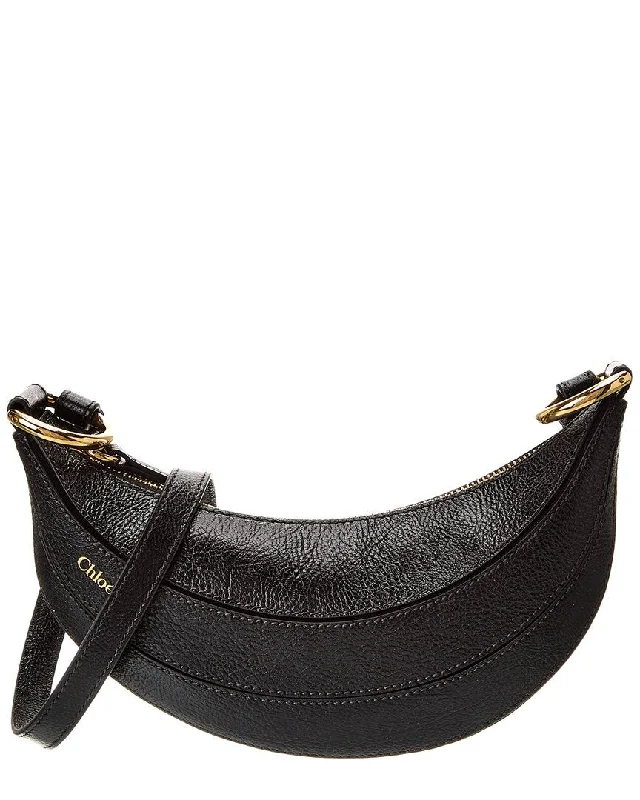 Women's crossbody bag mesh accents -Chloé Banana Leather Crossbody