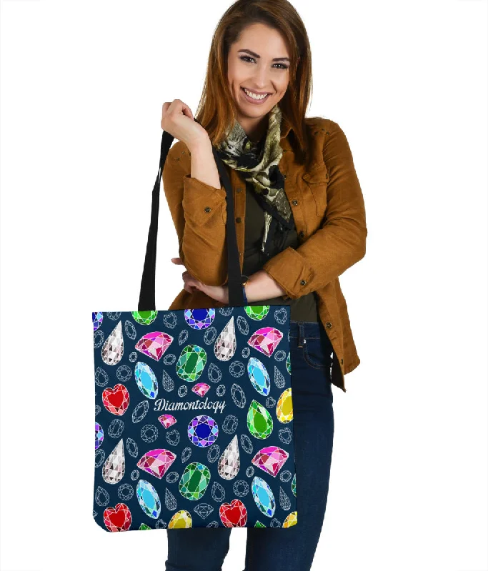 Women's tote bags preppy-look -Diamontology Cloth Tote Bag