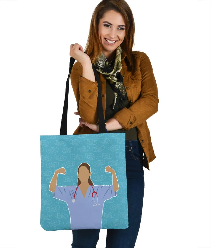 Women's tote bags quilted-charm -Healthcare Strength Cloth Tote Bag