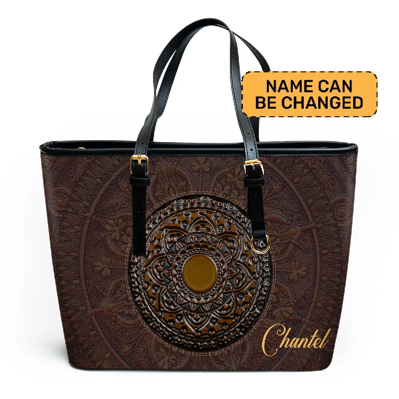 Women's tote bags sustainable -The Mysticism - Personalized Leather Totebag STB25