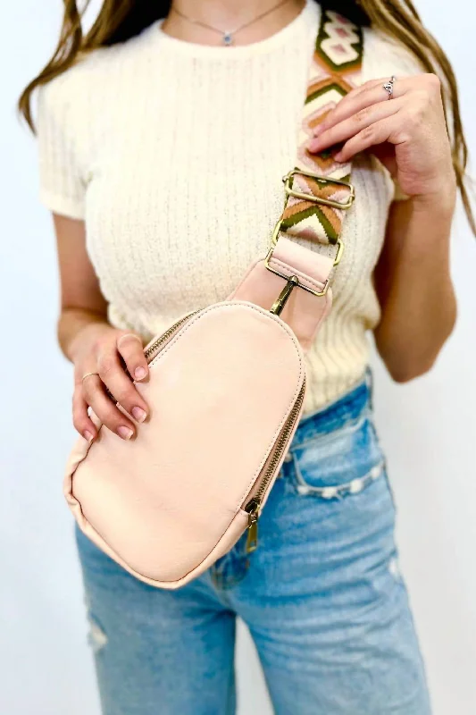 Women's crossbody bag personal kit -Women's Sutton Sling Crossbody Fanny Bag In Blush