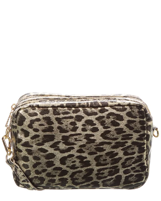 Women's crossbody bag crew kit -Persaman New York Sandra13 Leather Leopard Crossbody