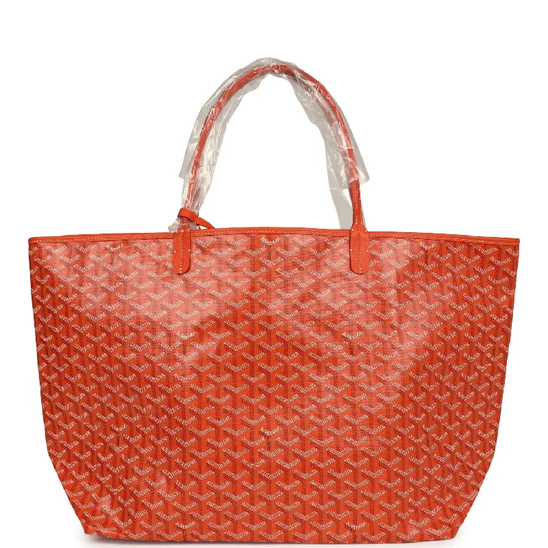 Women's tote bags functional-design -Goyard Goyardine Orange St. Louis GM Tote Bag Palladium Hardware