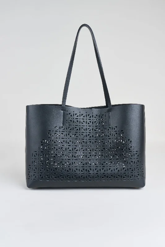 Women's tote bags affordable-chic -Nappa Leather Lasercut Tote