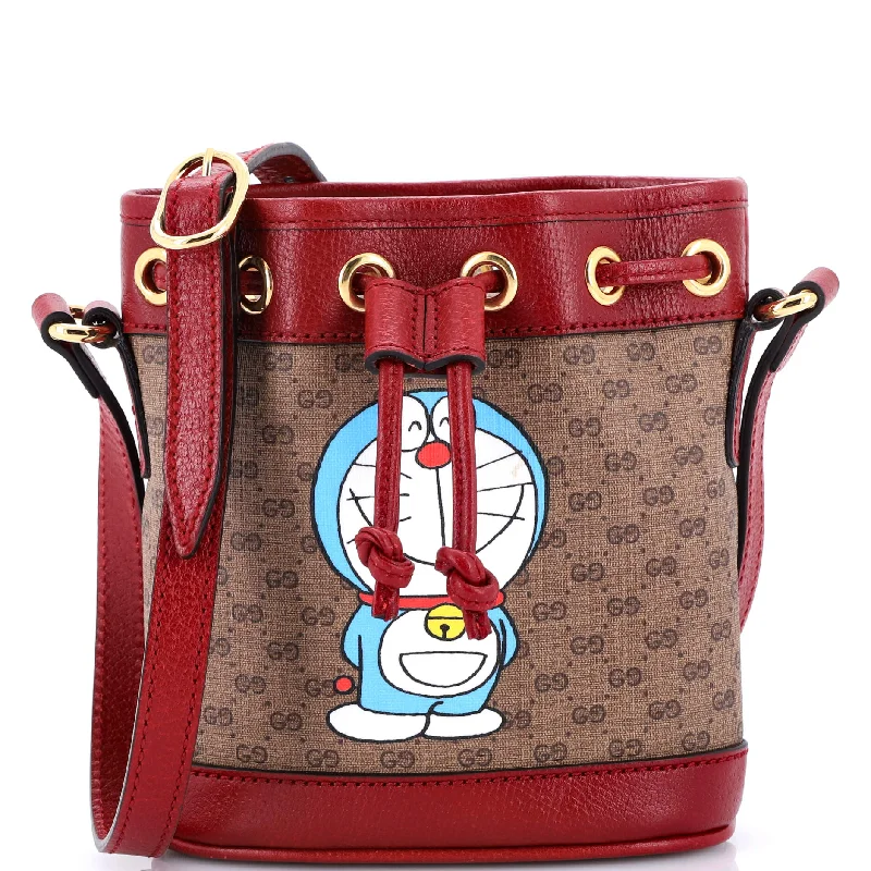 Women's bucket bag easy organization -Doraemon Bucket Bag Printed Mini GG Coated Canvas Mini