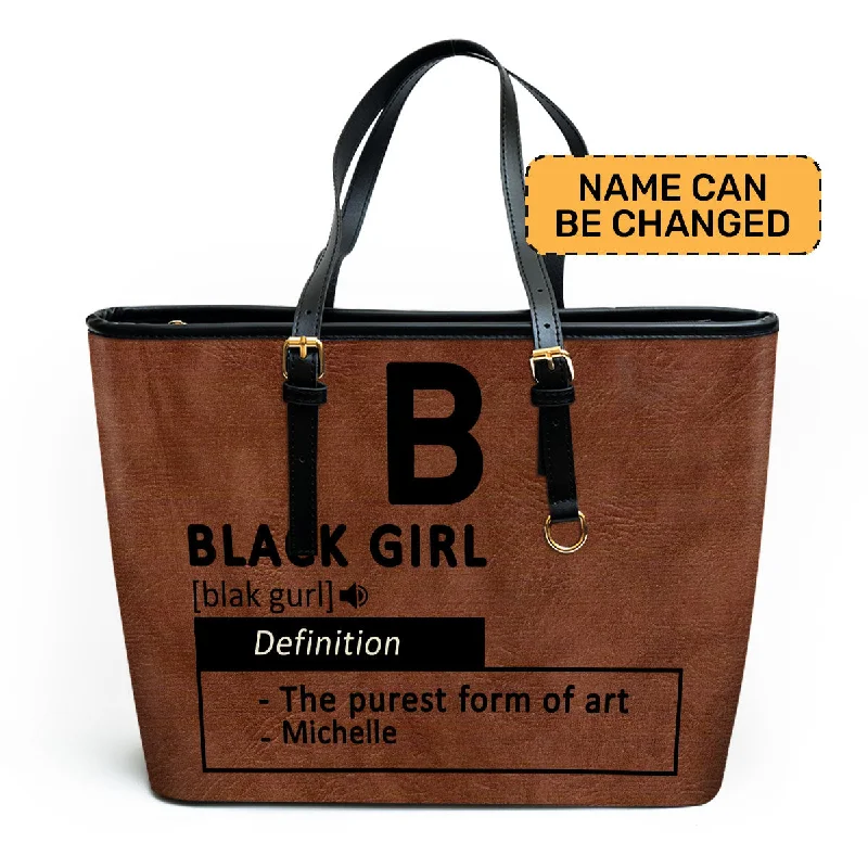 Women's tote bags reversible -Black Girl & Melanin - Personalized Leather Totebag MB29