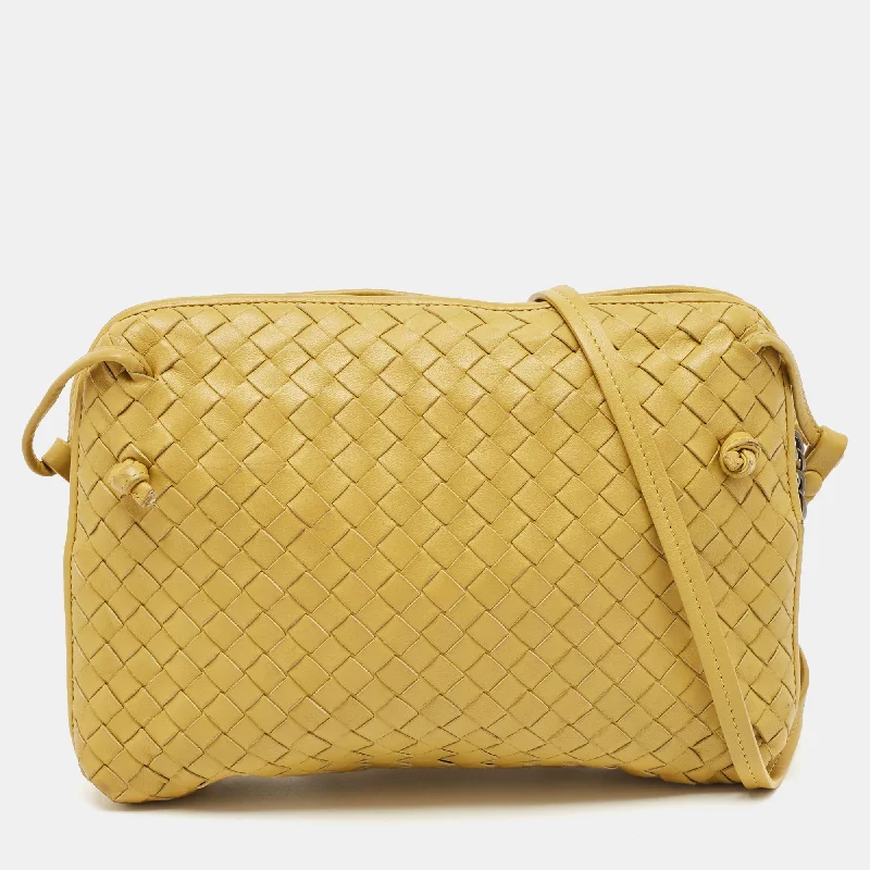 Women's crossbody bag sport deal -Bottega Veneta Mustard Intrecciato Leather Nodini Crossbody Bag