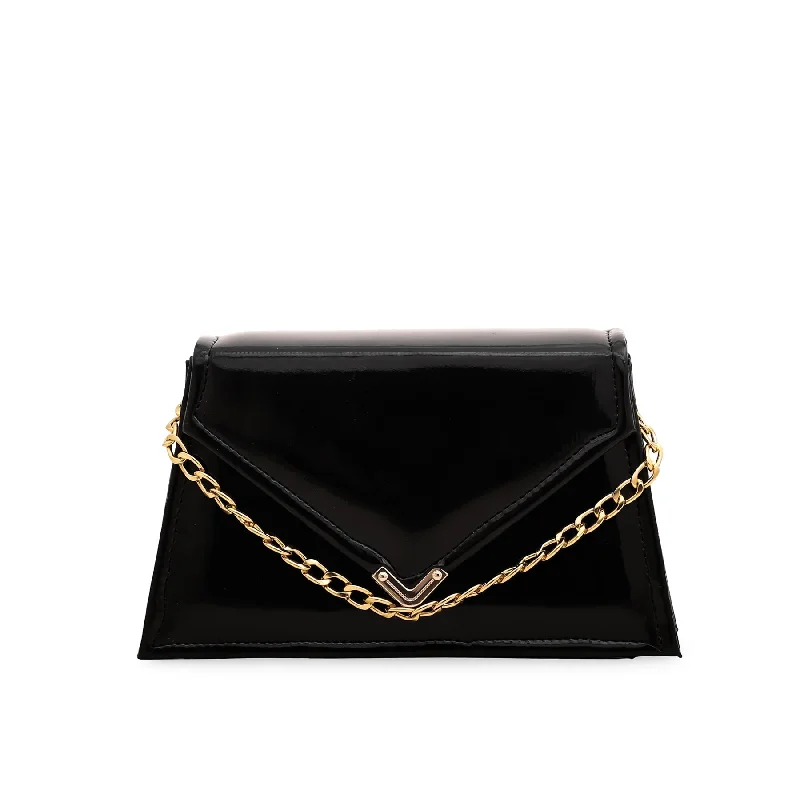 Women's shoulder bags flap -Black Casual Shoulder Bag P54122