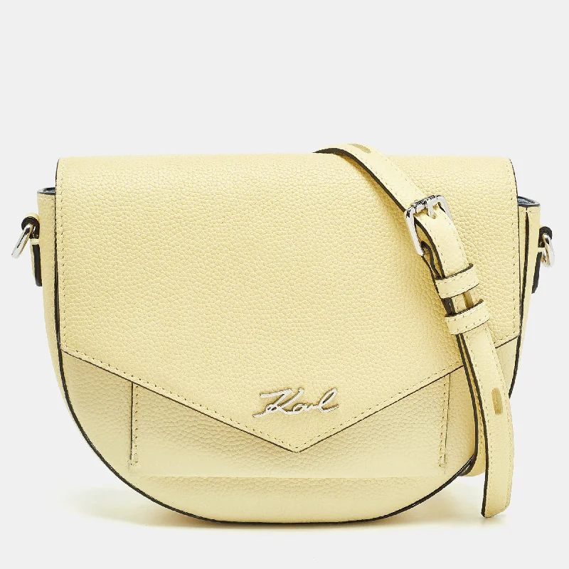 Women's crossbody bag custom outfit -Karl Lagerfeld Light Yellow K/karry All Front Crossbody Bag