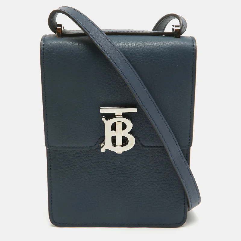 Women's crossbody bag active kit -Burberry Blue Leather Robin Crossbody Bag