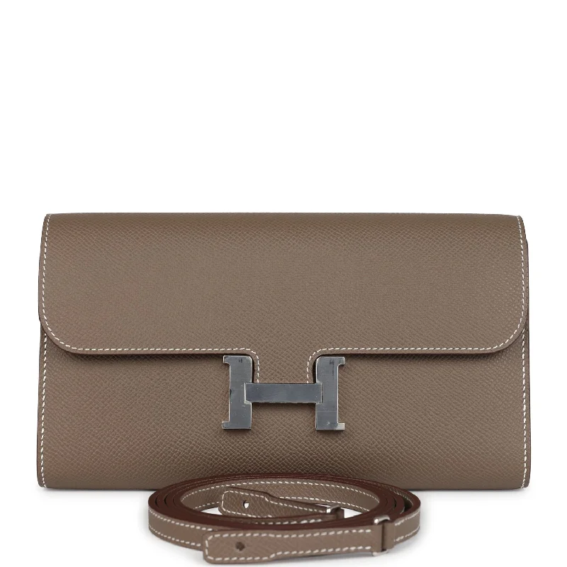 Women's wallet soft lining -Hermes Constance Wallet To Go Etoupe Epsom Palladium Hardware