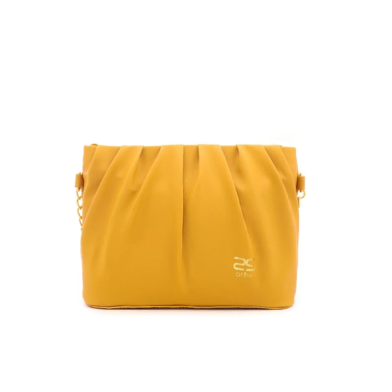 Women's shoulder bags magnetic -Yellow Formal Shoulder Bag P55220