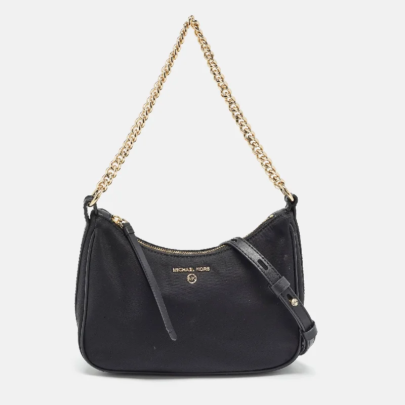 Women's crossbody bag sport apparel -Michael Kors Black Nylon And Leather Gabardine Crossbody Bag