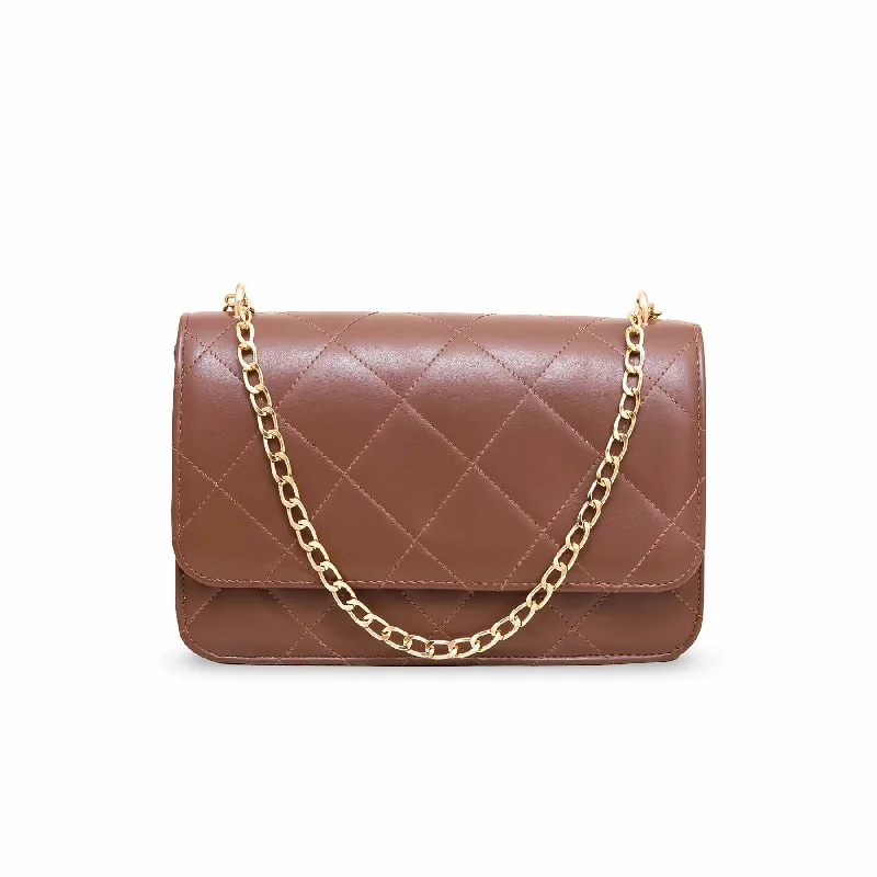 Women's shoulder bags brown -Brown Casual Shoulder Bag P55522