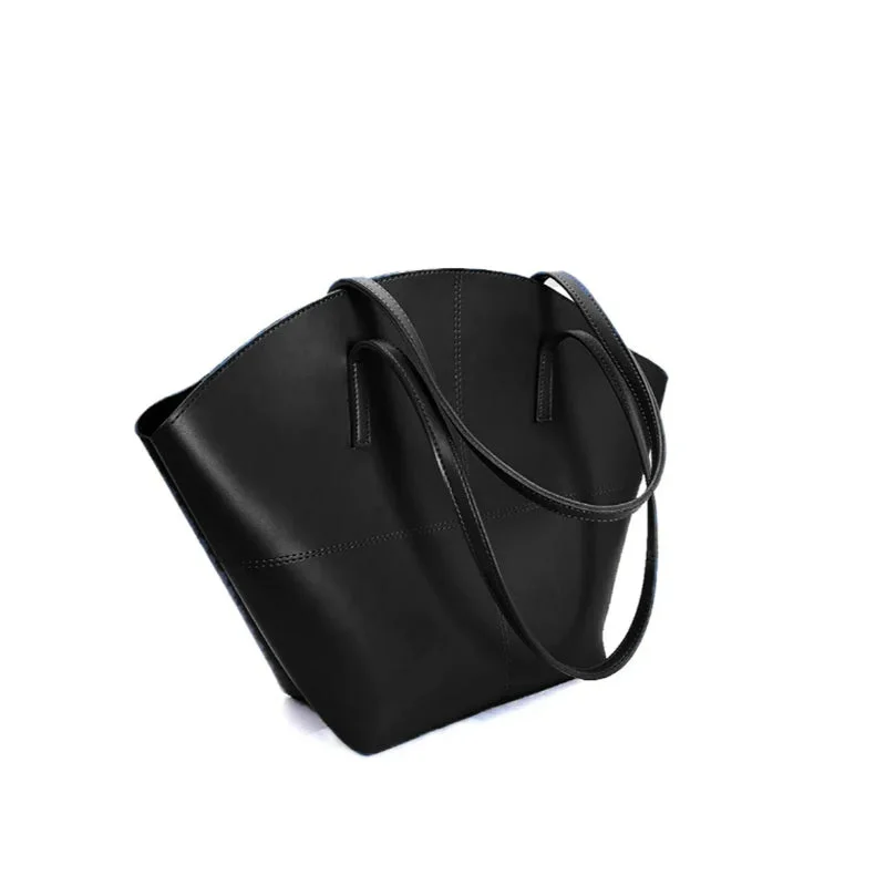 Women's shoulder bags canvas -TOTE SHOULDER BLACK