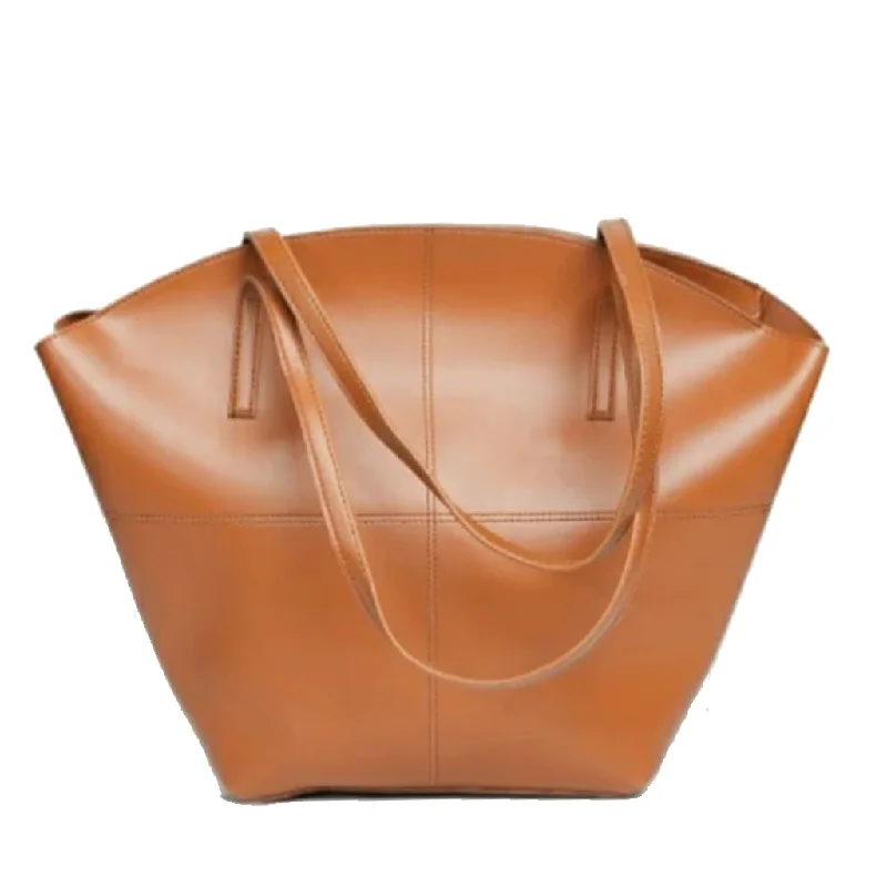 Women's shoulder bags luxury -TOTE SHOULDER BROWN