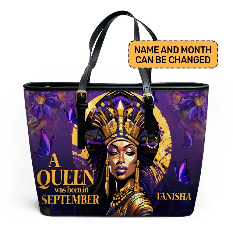 Women's tote bags soft -A Beautiful Queen - Personalized Leather Totebag STB58