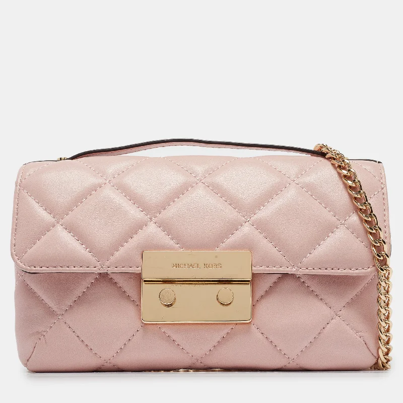 Women's crossbody bag affordable apparel -Michael Kors Pink Quilted Leather Small Sloan Crossbody Bag