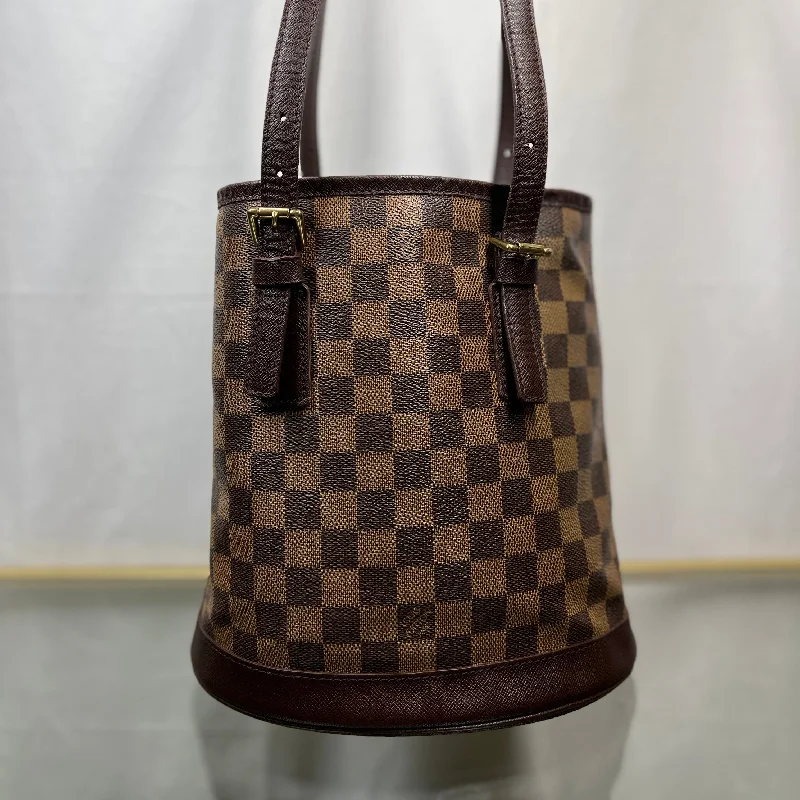 Women's bucket bag fan pick -LOUIS VUITTON Marais 23 Damier Ebene Canvas Vintage Bucket Bag