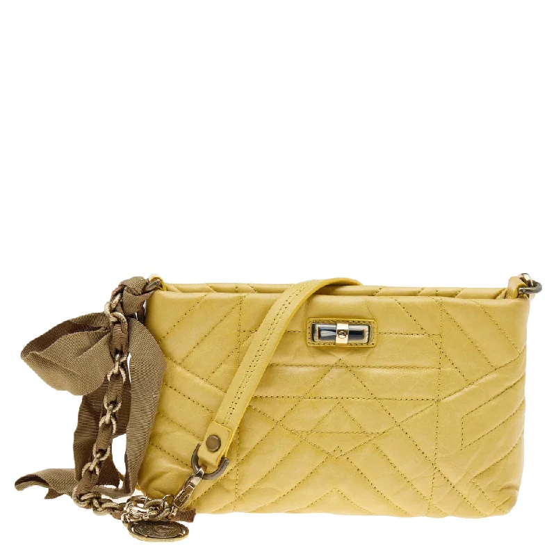 Women's crossbody bag fresh looks -Lanvin Quilted Leather Happy Pocket Crossbody Bag