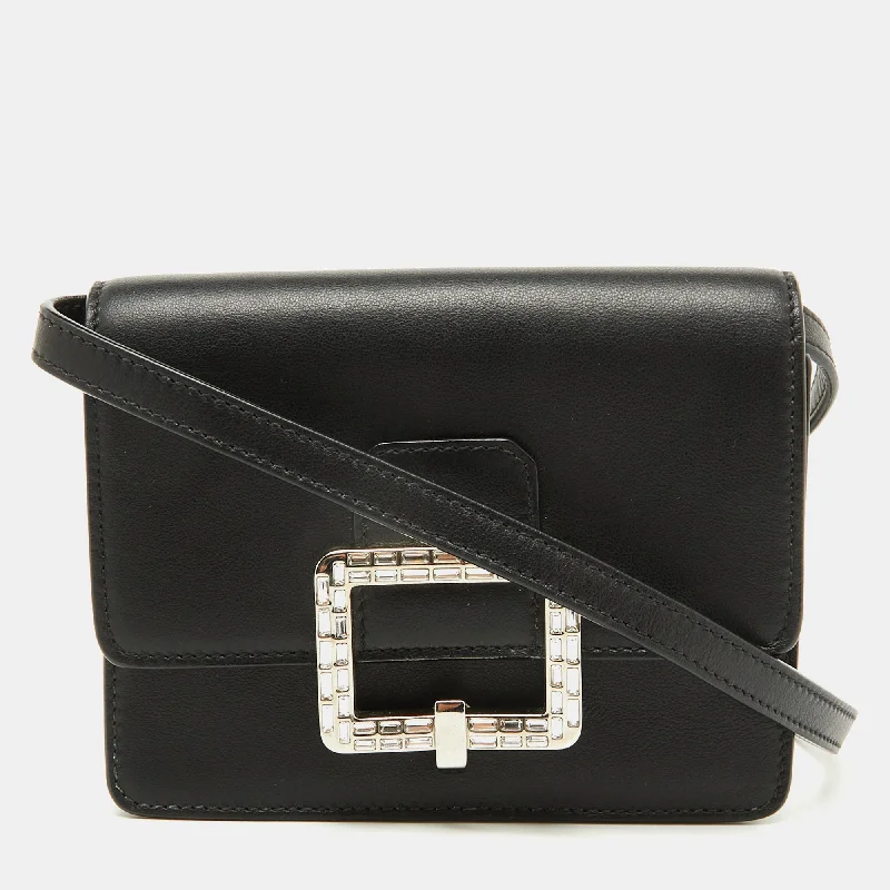 Women's crossbody bag personal bundle -Bally Black Leather Mirco Julyet Crystal Crossbody Bag