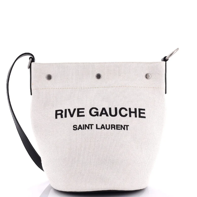 Women's bucket bag unique texture -Rive Gauche Bucket Bag Canvas