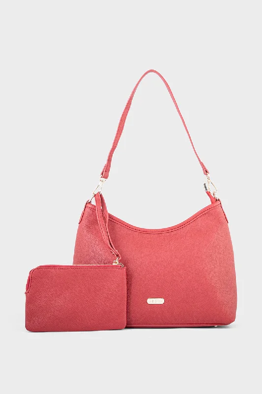 Women's shoulder bags sustainable-fashion -Formal Bagutte Shoulder Bags BS2056-Red