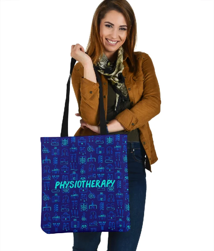 Women's tote bags blue-sleek -Physiotherapy Pattern Cloth Tote Bag