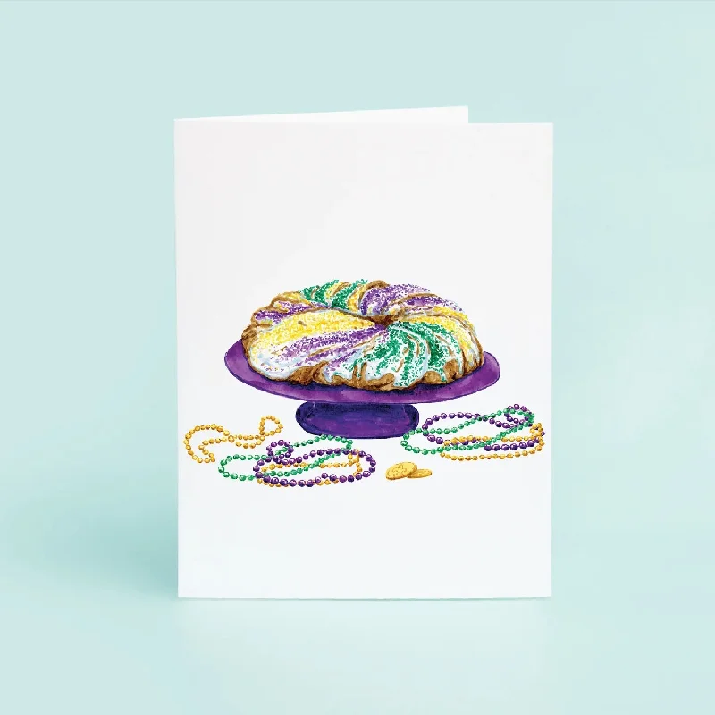 Women's wallet pro ensemble -Mardi Gras King Cake Greeting Card