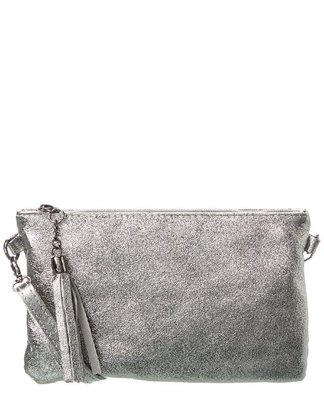 Women's crossbody bag quick-carry set -Persaman New York Milo13 Leather Metallic Crossbody