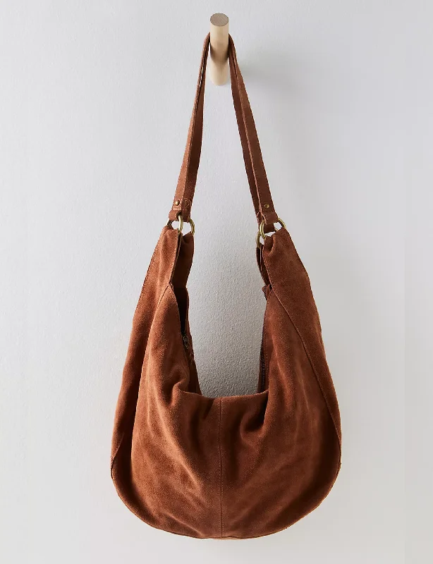 Women's tote bags minimalist-trend -Roma Suede Tote, Rust