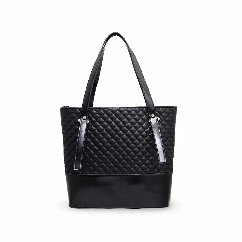 Women's shoulder bags structured -Black Formal Shoulder Bag P55589