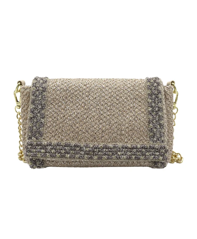 Women's crossbody bag affordable special -Metallic Mesh Crossbody Bag