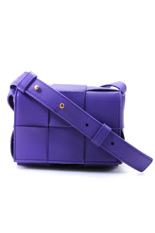 Women's crossbody bag pro kit -Bottega Veneta Mini Candy Cassette Bag Intrecciato Crossbody Handbag Purple