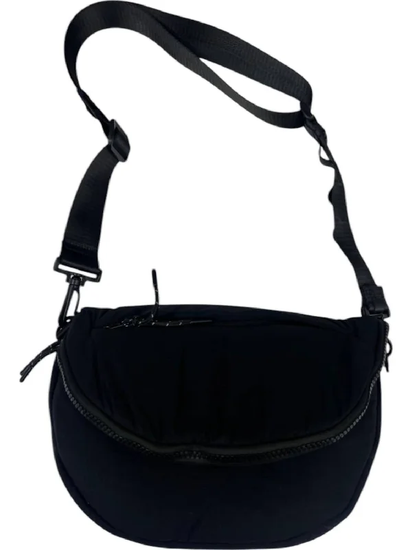 Women's crossbody bag active kit -Women's Puffy Zip Crossbody Bag In Black