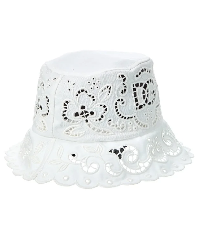 Women's bucket bag custom embroidery -Dolce & Gabbana Broderie-Anglaise Bucket Hat