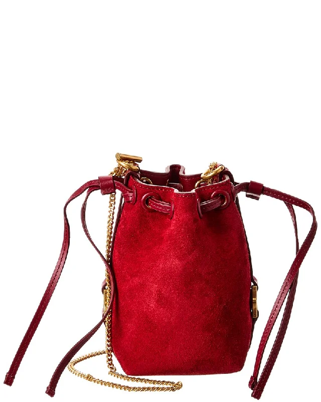 Women's bucket bag elite design -Chloé Marcie Micro Suede & Leather Bucket Bag