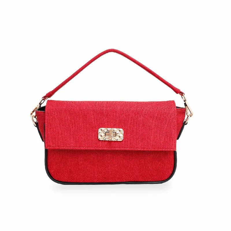 Women's shoulder bags bold-chic -Red Formal Shoulder Bag P55581