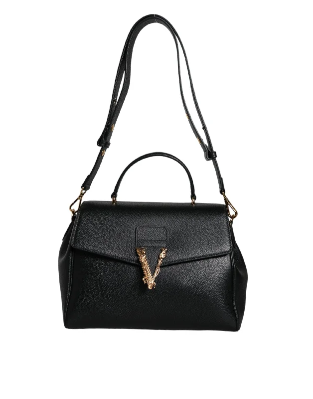 Women's crossbody bag sport collection -Versace  Top Handle Grainy Calfskin Leather Crossbody Women's Bag