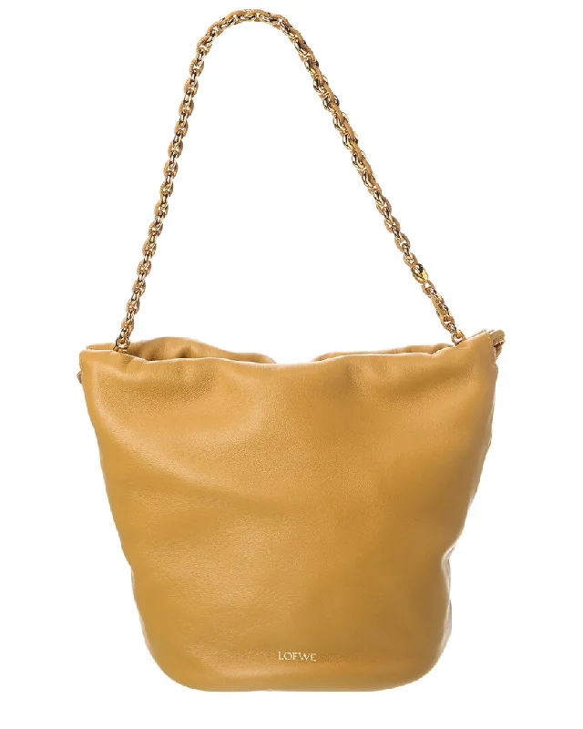 Women's bucket bag quality bags -Loewe Flamenco Leather Bucket Bag