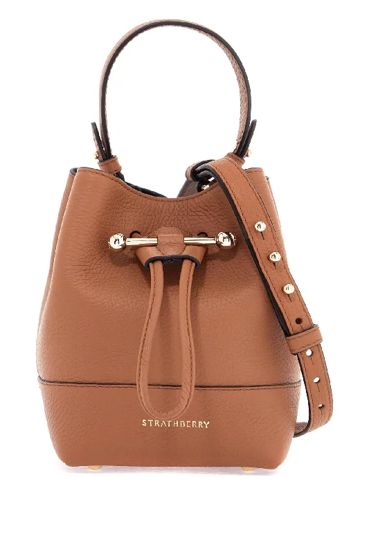 Women's bucket bag ultralight design -Strathberry Women's Tan Leather Bucket Bag With Adjustable Strap