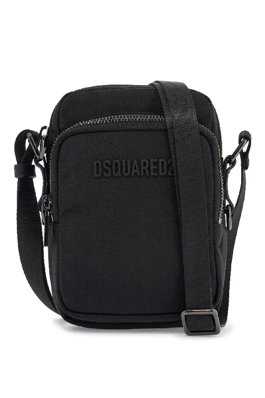 Women's crossbody bag ultralight style -Dsquared2 Black Minimalist Crossbody Bag In Polyamide