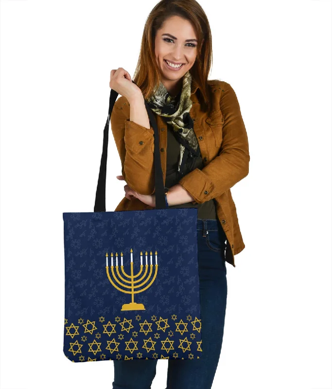 Women's tote bags beach-style -Hanukkah Night Cloth Tote Bag