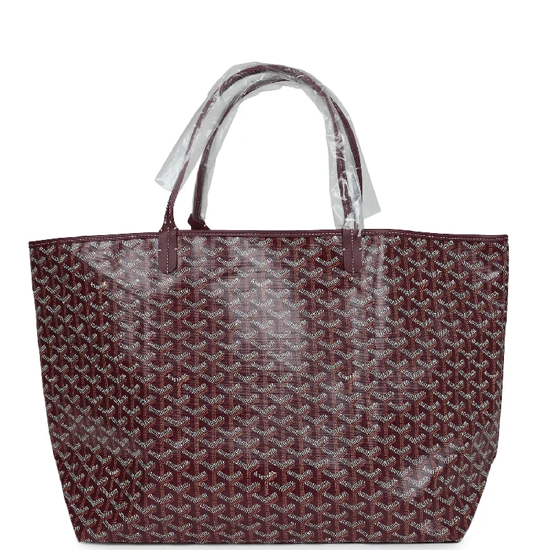 Women's tote bags beige-slouchy -Goyard Goyardine Burgundy St. Louis GM Tote Bag Palladium Hardware