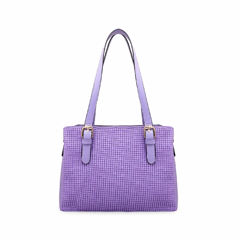 Women's shoulder bags fabric -Purple Formal Shoulder Bag P55572