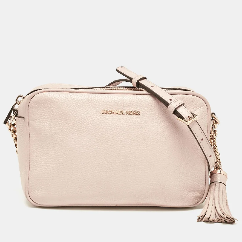 Women's crossbody bag performance collection -Michael Kors Dusty Pink Leather Tassel Camera Crossbody Bag