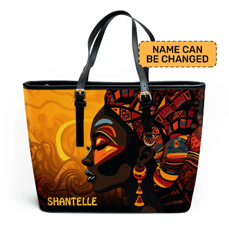 Women's tote bags waterproof -African Culture - Personalized Leather Totebag SB102